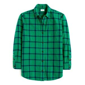 J. Crew Green Plaid Lightweight Oversized Flannel/Jacket in size Small